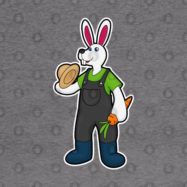 Rabbit as Farmer with Carrot & Hat by Markus Schnabel